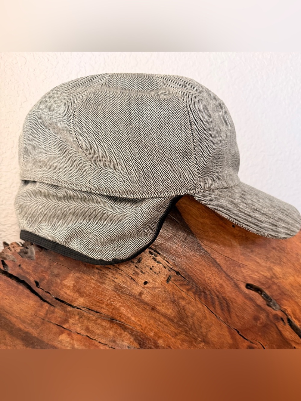 Amicale L XL CAP camel hair warm ear flap hat padded lined